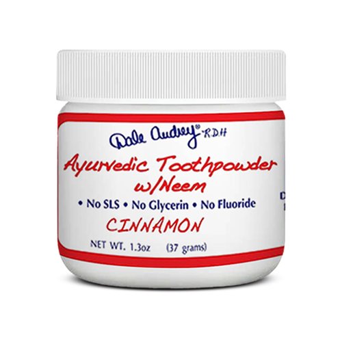 Dale Audrey Ayurvedic Remineralizing Tooth Powder for Sensitive Teeth | Cinnamon Toothpowder for Teeth Whitening | Organic Tooth Powder for Gum and Bad Breath (1.3 Oz)