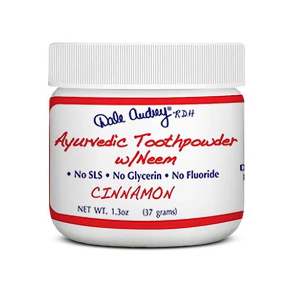 Dale Audrey Ayurvedic Remineralizing Tooth Powder for Sensitive Teeth | Cinnamon Toothpowder for Teeth Whitening | Organic Tooth Powder for Gum and Bad Breath (1.3 Oz)