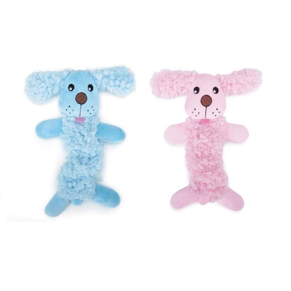 Grriggles Baby Bark Bungee Stretch Puppy Dog Toys Pink or Blue Soft Plush Toy Small Pups (Blue)