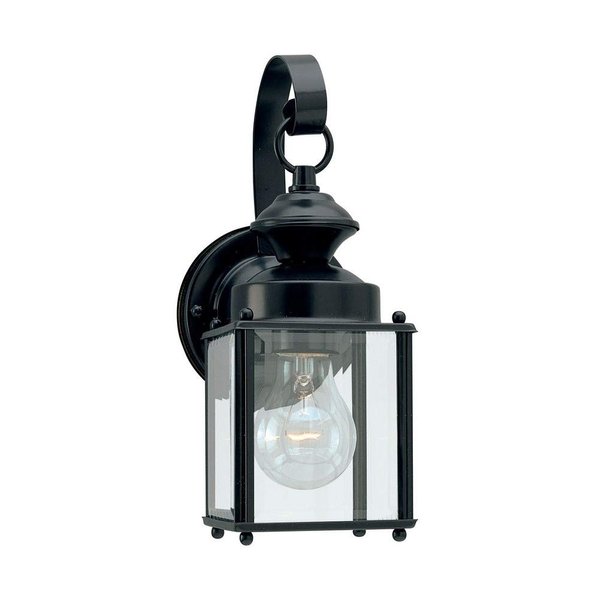 Generation Lighting 8456-12 Jamestowne Transitional One - Light Outdoor Wall Lantern Outside Fixture, Black Finish