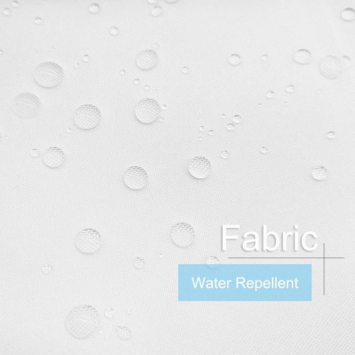 WellColor Fabric Shower Curtain Liner 70 x 74 Inch, Water Repellent Polyester Long Bathroom Shower Curtains Spa and Hotel Quality, Machine Washable, White