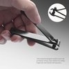 MILEILUOYUE Nail Clippers Set Black Stainless Steel Nail Cutter& Sharp Oblique Toe Nail Clipper & Nail File 4 Pieces, Metal tin Box for Men and Women Suitable for Gifts.