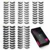 Eliace Eyelashes, 50 Pairs 5 Styles lux Faux Mink Lashes Natural Look Wispy Fluffy Handmade Cat Eye lashes Pack False Eyelashes Set, Comfortable & Lightweight Lashes Strips,Makeup Fake Eyelashes Pack
