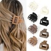 HFLYJPYW 8 Pack Small Claw Clips for Women Girls Double Row Teeth Medium Hair Clips Matte Claw Clips for Thin Hair No Slip Hair Clips for Short Hair Accessories (Dark Series)