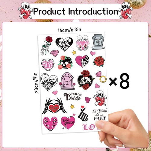 Bride or Die Bachelorette Temporary Tattoos - Gameza 240+ Bachelorette Party Favors Till Death Do Us Party Bachelorette Decorations Supplies Bachelorette Tattoos Temporary Bridal Shower Supplies