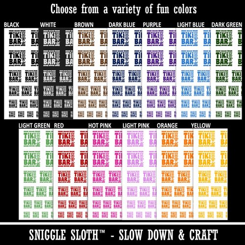 Tiki Bar Temporary Tattoo Water Resistant Fake Body Art Set Collection - Light Green (One Sheet)