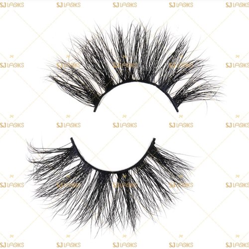 Generic SJ LASHES 25mm Dramatic 3D Mink Lashes in Black (3DLM13)