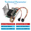 PWM DC Motor Speed Controller, DC 10-55V/60A, LED Display Stepless DC Motor Speed Controller with Adjustable Potentiometer and Forward-Brake-Reverse Switch