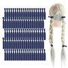 MEEDEE 100 Pack Navy Blue Elastic Hair Ties For Women No Crease Soft Elastic Ribbon Hair Ties Knotted Hair Ties No Damage Pony Tails Hair Ties Ouchless Hair Ties Yoga Hair Ties Elastic Bracelets