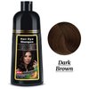 KINGMING Dark Brown Hair Dye Shampoo 3 in 1, Hair Color Shampoo for Women Men Grey Hair Coverage, Herbal Ingredients Champu Con Tinte Para Canas 500ml (Dark Brown)