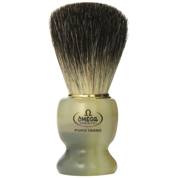 Omega 63171 Stripey 100% Pure Badger Shaving Brush with Stand