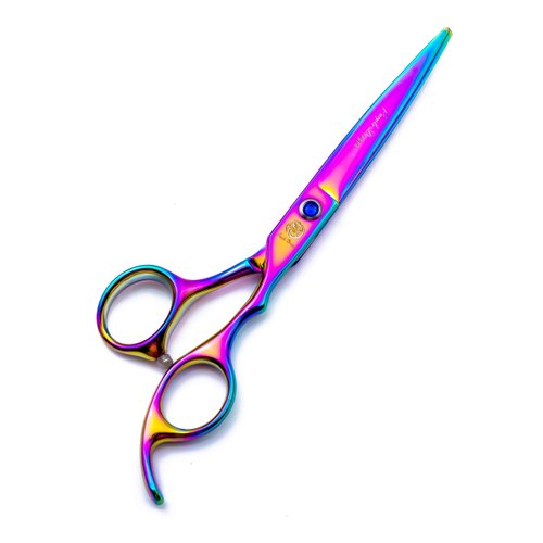 6.0 inch Multicolor Hair Cutting Scissors Set with Razor, Leather Scissors Case, Barber Hair Cutting Shears Hair Thinning/Texturizing Shears for Professional Hairdresser or Home Use