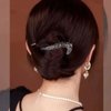 2pcs New Rhinestone One Word Hair Clips French Banana Clip Super Flash Twist Hairpin Non Slip Jaw Hair Claws Hair Accessories