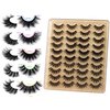 Eyelashes 3D False Lashes Fluffy Natural to Thick Faux Mink Lashes 20 Pairs Pack 17-20MM Long Wispy Crossed Fake Eyelashes 5 Styles Handmade Eye Lashes by Yawamica