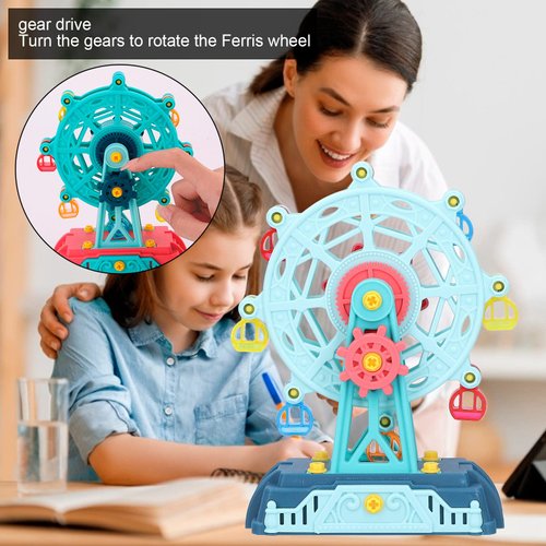 soobu Ferris Wheel Assembly Toys, Ferris Wheel Toy Mechanical Music Box for Children Over 3 Years Old for Christmas Birthday Gifts Presents
