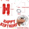 Red Happy Birthday Balloons Banner,16 Inch Mylar Foil Letters Sign,Reusable Balloons for Women, Men, Boys & Girls Birthday Decorations Party Supplies