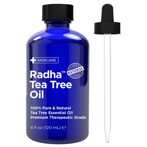 Radha Beauty Tea Tree Essential Oil 4 oz. - 100 Percent Pure & Natural Therapeutic Grade - DYI Soaps, Shampoo, Body Wash, Aromatherapy