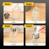 Clear Pump Dispenser Bottle with Metal Flip Cover,6 Oz/ 180 ml Glass Nail Polish Remover Push Down Dispenser Bottle,Refillable Push Down Pump Dispenser Press Container for Makeup Remover