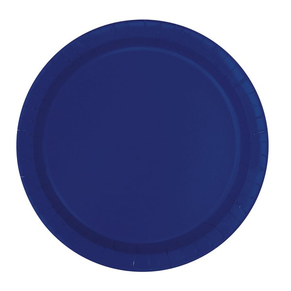 Lovely True Navy Blue Solid Round Dinner Plates - Vibrant 9" (Pack of 16) - Sturdy & Stylish - Perfect for Birthdays, Showers & Celebrations