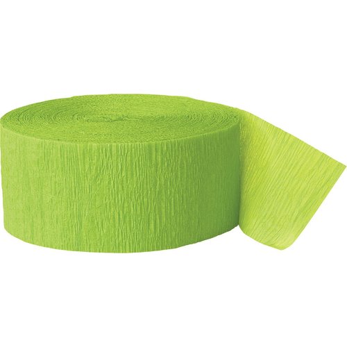 Premium Lime Green Crepe Paper Streamer - 81 ft (1 Pc) - Perfect for Birthdays, Weddings, and Events