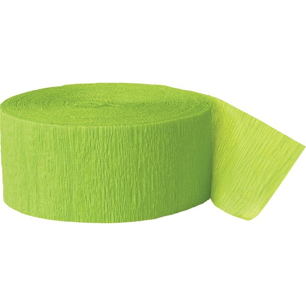 Premium Lime Green Crepe Paper Streamer - 81 ft (1 Pc) - Perfect for Birthdays, Weddings, and Events