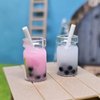 Miniature Bubble Tea Cups, Tiny Resin Bubble Tea Cup, Milk Tea Cup, Boba Tea Cup, Coffee Cup, 1/12, for Dollhouse, Miniature Kitchen Accessories, Dollhouse Miniature Crafts (10PCS) (Blue)
