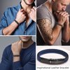 VNOX Christian Gifts For Men- Personalized Religious Gift For Men Pre-Engraved Inspirational Christian Faith Bible Verse Quote Mens Leather Bracelet,Joshua 1.9,Personalized Christmas Gifts For Men