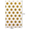 JHere 100 Pack Gold Polka Dot Candy Bags with 100Pcs Gold Metallic Twist Ties, Clear Plastic Treat Bags for Cookie Candy Snack Gift Wrapping Party Favor - 5.1'' by 8.2'' by 1.5''