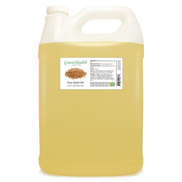 GreenHealth Carrier Oil - 100% Pure & Natural - 1 Gallon (Flax seed)