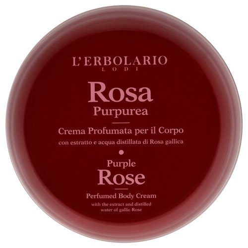 L'Erbolario Perfumed Body Cream – Moisturizing Body Butter for Dry Skin – Invigorating and Softening Skin Care with Gallic Rose – Purple Rose - 6.7 oz