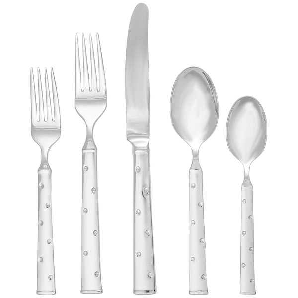 Kate Spade New York Larabee Dot 5-piece Flatware Set, 0.9 LB, Metallic
