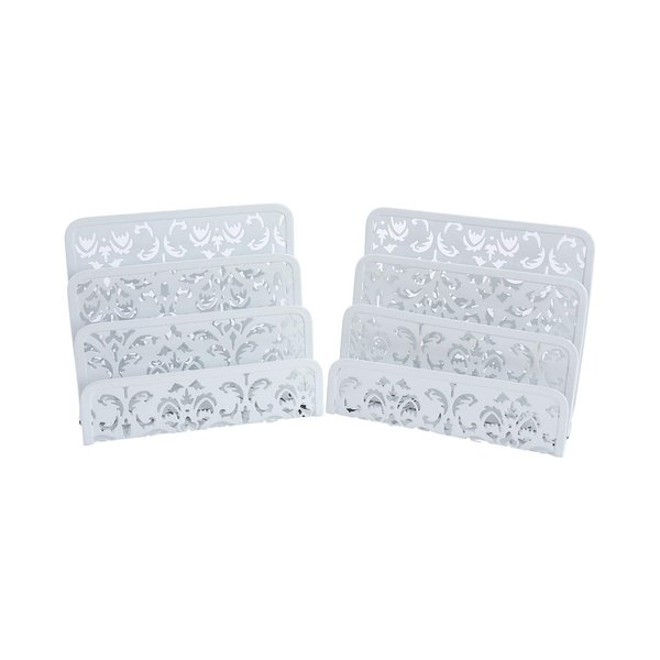EasyPAG Desk Mail Organizer 2 Pack Office Small Letter Sorter Desktop File Organizer with 3 Vertical Upright Compartments,White