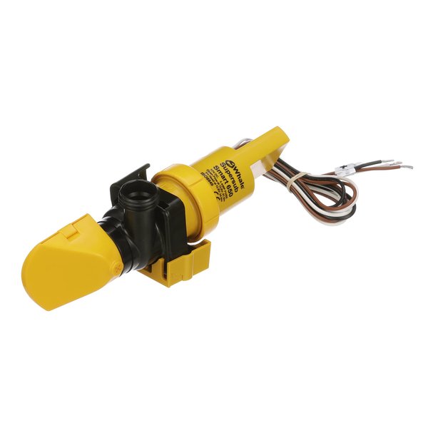 Whale SS5212 Supersub Smart 650 Electric Bilge Pump, Suitable for Use with Fresh or Salt Water, 12V DC, 3.4 Amps, Open Flow Rate of 650 GPH @ 13.6V DC, 16 AWG Wire, ¾-Inch and 1-Inch Hose Connections