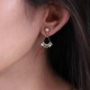 Sttiafay Vintage Black Crystal Teardrop Earrings Crystal Tassel Drop Earrings Gold Pearl Stud Earrings Black Onyx Earring Jewelry for Women and Girls