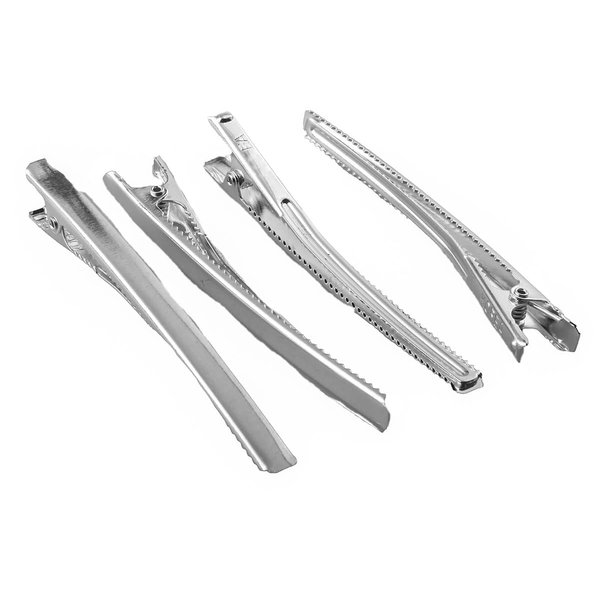 MAHAVIMOKSA 30pcs Skinny Alligator Hair Clips Metal Barrettes Hair Clips for Women and Girls DIY Craft (80mm, Silver)