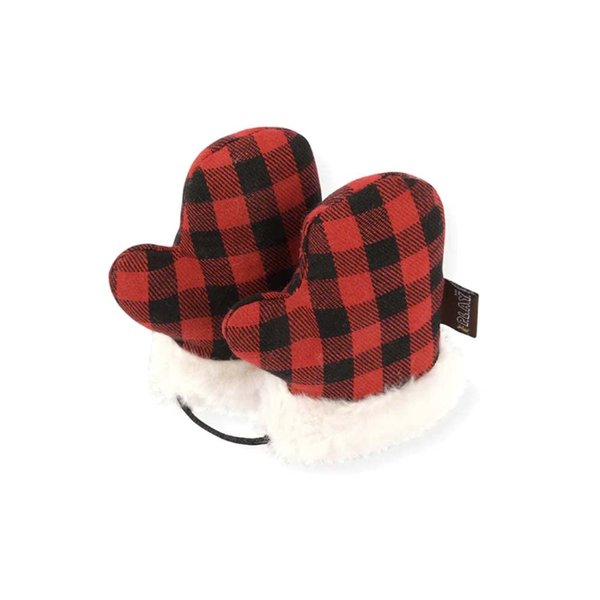 P.L.A.Y. Cute Cat Toys - Holiday & Christmas Themed Organic Catnip Filled Toy, Great for Adult Cats and Kittens - Machine Washable, Recycled Materials, Crinkles, Fur (Kitten Mittens, Set of 2)