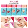 FLIPNEX 20Pcs Cotton Swab Tattoo Lipstick, Tattoo Lipstick Cotton Swab Lip Tint, Waterproof and Long Lasting Liquid Non-Stick Portable Lip Gloss (Multicolor)