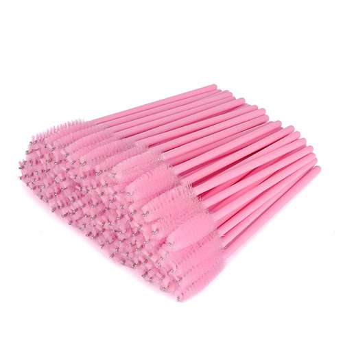 G2PLUS 300PCS Eyelash Brush, Disposable Eyelash Mascara Brushes Wands Applicator Tools Makeup Brush Kits, Eyelash Spoolies Eyelashes Brush for Eyelash Extensions and Eyebrow Brush (Pink)
