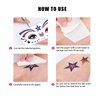 10 Sheets 4th of July Temporary Tattoo Stickers Independence Day Face Tattoo Makeup Tattoo Stickers Red Blue USA Flag Star Hat Heart Patriotic Party Fake Tattoos for Women Kids Face Sticker Supplies