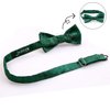 Alizeal Boys Adjustable Floral Paisley Pre-tied Bow Tie and Elastic Y Shape 3 Clips Suspenders Set, Dark Green
