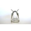 Generic Turquoise blue silver boho design metal native tribal alloy hair claw clip (Size: 3), 1 Count (Pack of 1)