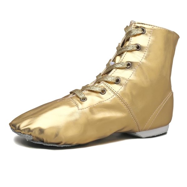 MSMAX Women Jazz Dance Shoes Dancing Ankle Boots for Men Gold 6.5 M US Women