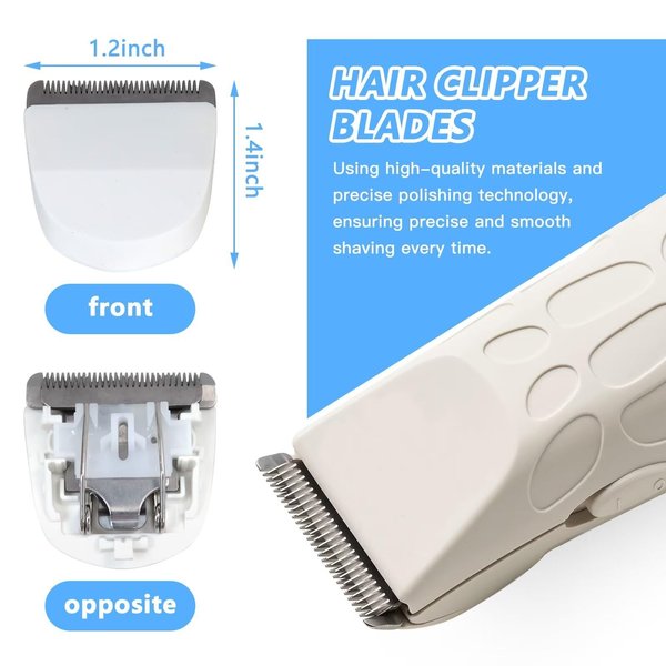 Gxcdizx Latest Version 2 Packs Clipper Replacement Blade, Snap On Replacement Blade for Wahl Pea-nut Hair Clipper #2068-300, White