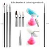 FULINJOY 20PCS Nail Art Design Tools, 15PCS Painting Brushes Set (Black) with 5PCS Dotting Pens