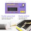 SEEDEW YY Lash Extensions, Natural Lash Clusters, Y Shape Lash Tray, Soft Fluffy Curved Rapid Fans Supplies for Beginner Lash Artist Tech, Eyelash Extension Beauty Salon(Matte Black-0.05-C-MIX8-15mm)