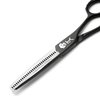 Very Sharp Kobaruto - Rebel - 440c Silver Black Cobalt 6" 35% Cut Ratio Hair Thinning Shears Scissors for Stylists and Barbers