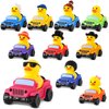20 Pcs Jeep Ducks Rubber Ducks, 2.8 Inch Jeep Ducks for Ducking, 10 Rubber Ducks Assortment with 10 Jeeps, Ducks for Jeeps Collection, Valentines Day Birthdays Gifts Party Favors, Baby Bath Toy
