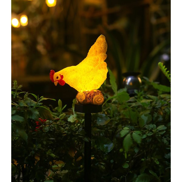 CHUANGFENG Solar Chicken Lights Chicken Statue Decorative Outdoor Chicken Solar Light Garden Decor for Outdoor Patio Yard Art Decoration