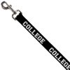 Dog Leash College Black White 4 Feet Long 1.5 Inch Wide