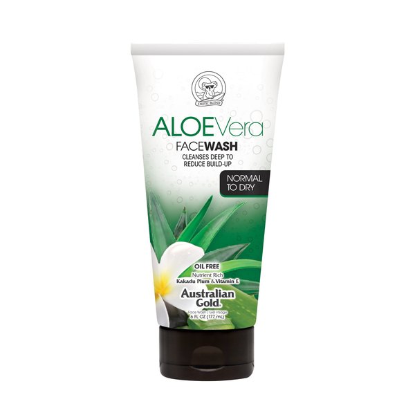 Australian Gold Aloe Vera Daily Moisturizing Face Wash, 6 Ounce | Cleans Deep & Reduces Buildup | Normal To Dry Skin
